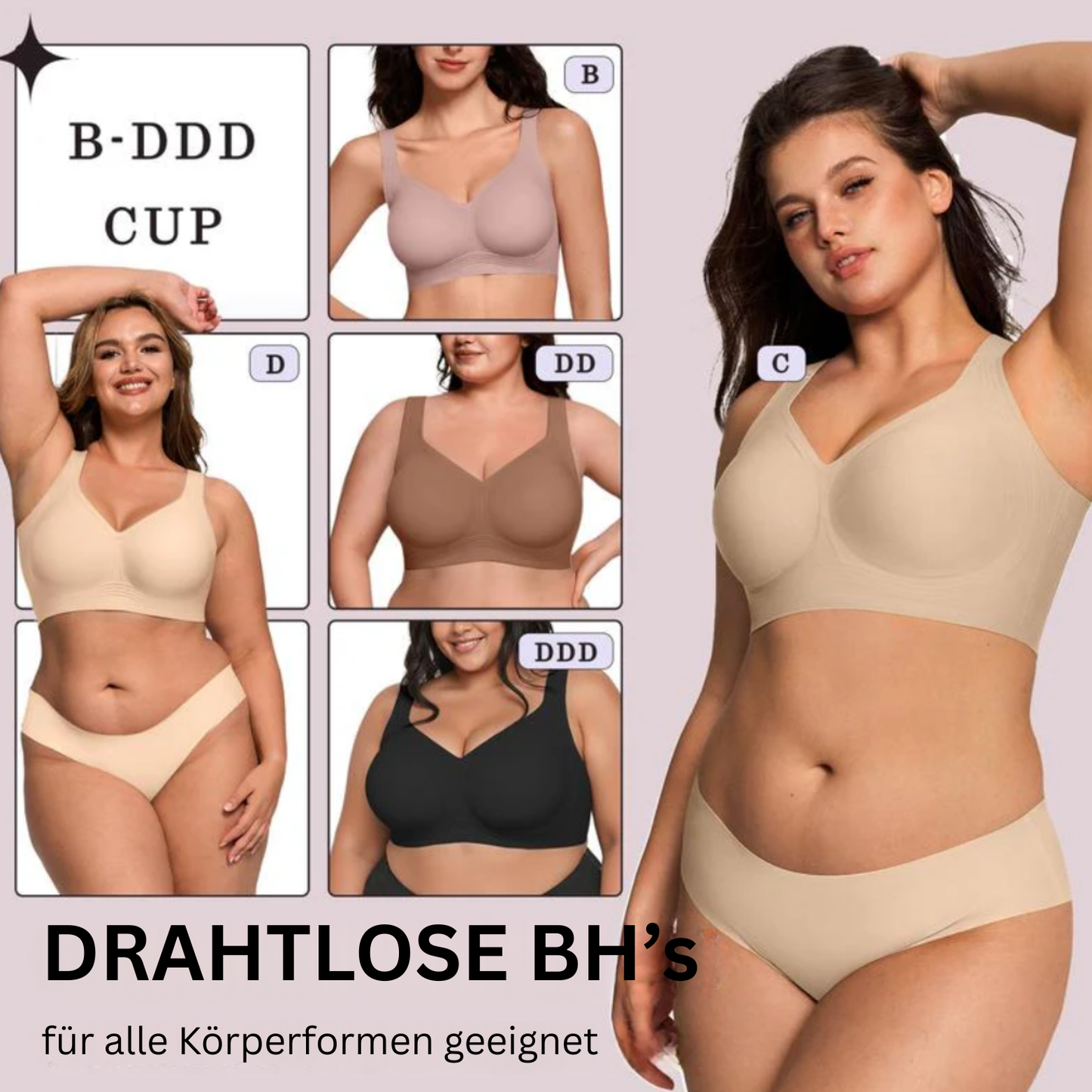 Drahtloser BH mit vollständiger Abdeckung